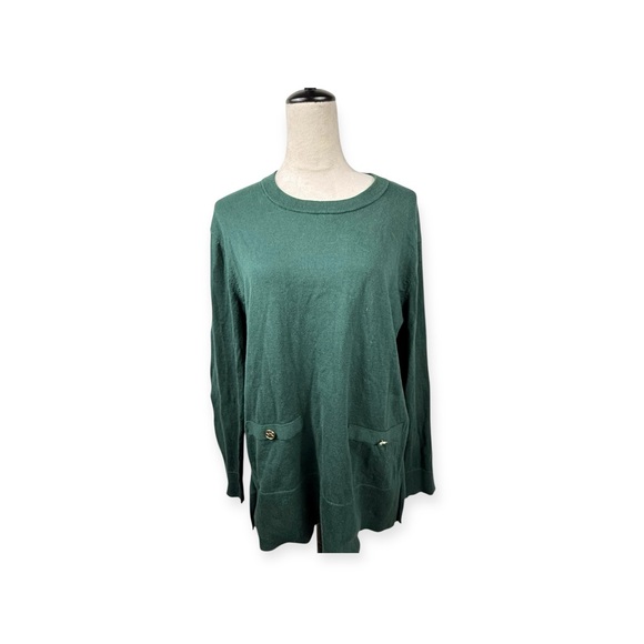 Michael Kors Sweaters - Michael Kors green Sweater with gold buttons size XL